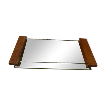 Plateau de service bois et miroir