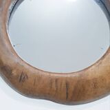 Hand carved wooden pear mirror
