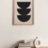 Tableau Abstrait Trio Noir 30x40cm signé Eawy
