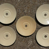 Lot of 5 green bistro lampshade in enamelled sheet metal - Souplemail