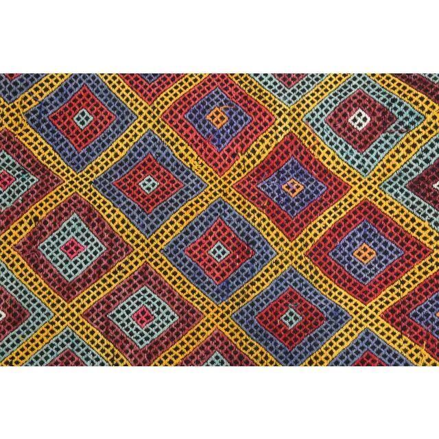 1970s Vintage Turkish Oushak Handmade Wool Cotton Red Area Rug 155x224