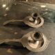 Pair of cast iron candle holders