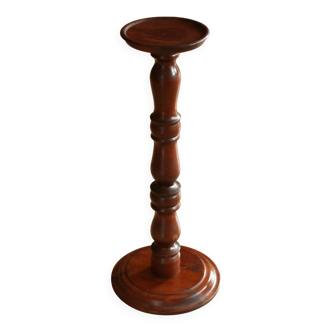 High wooden plant stand - handmade, turned - Vintage