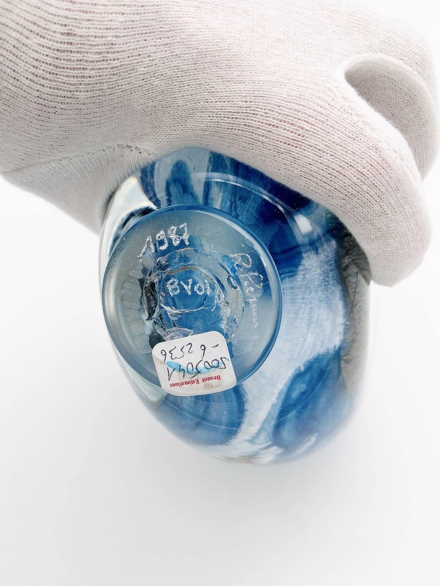 Vase Robert Pierini Studio Glass 1987 - 2.7kg - Signed - Drouot