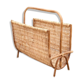 50's wicker magazine holder