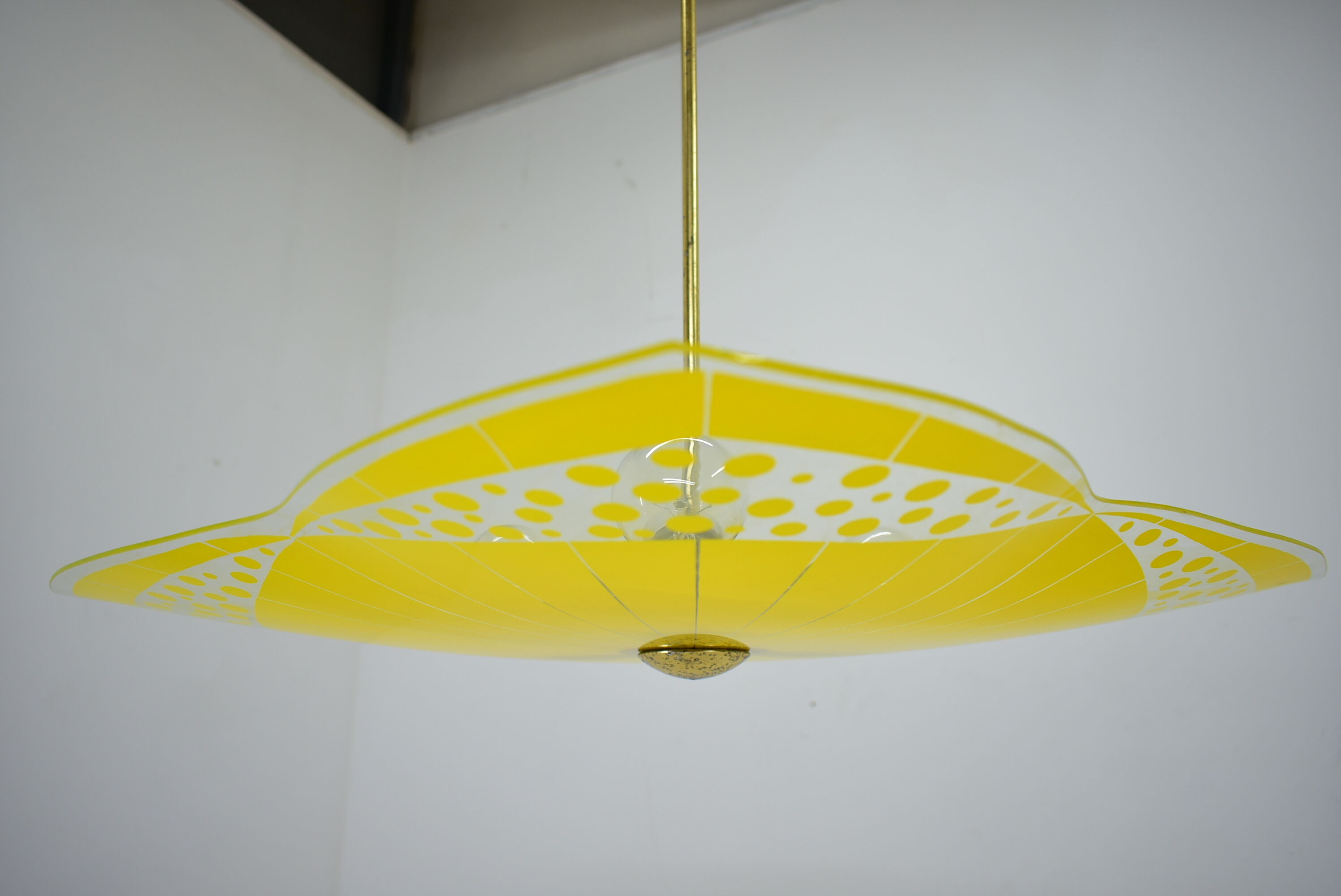 Midcentury Glass Pendant / Šenov, 1960s