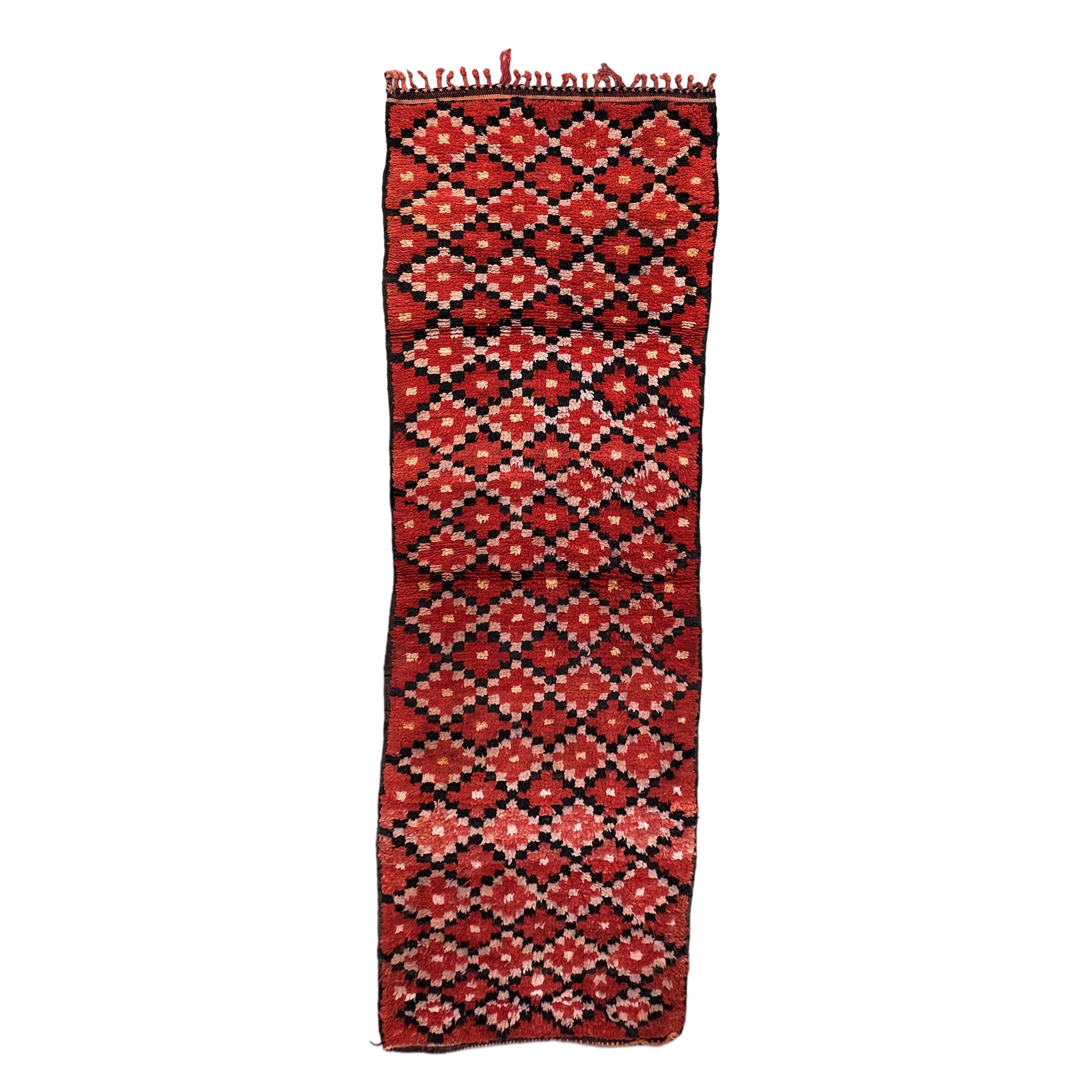 Moroccan rug Marmoucha red - 289 x 97 cm