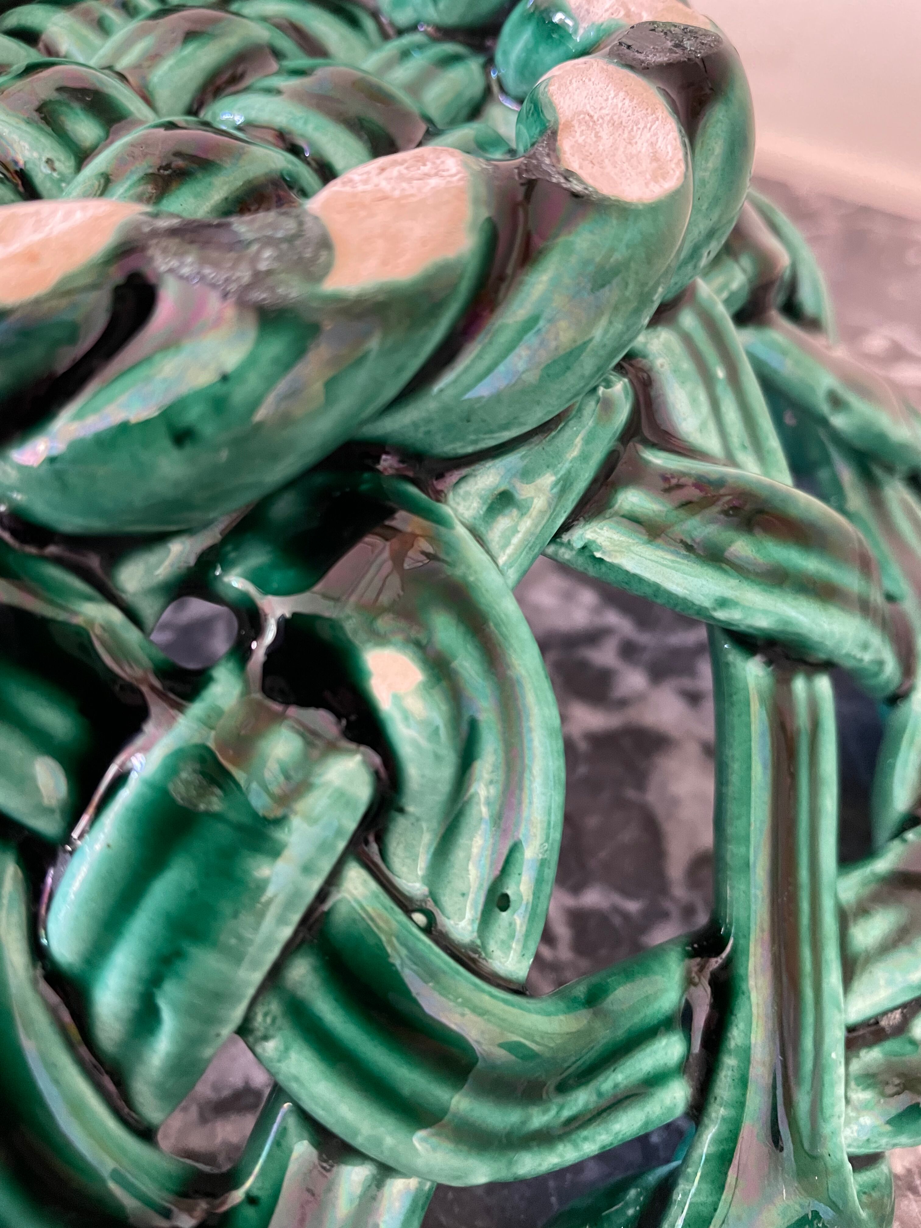 Braided earthenware basket