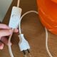 Lampe vintage Space age en verre orange