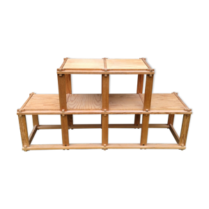 Étagère bois massif pin regain bauhaus années 70