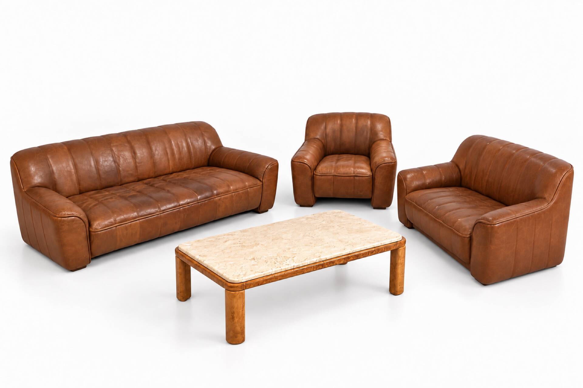 DS 44 Seating Set in Buffalo Leather in Leather and Marble from de Sed