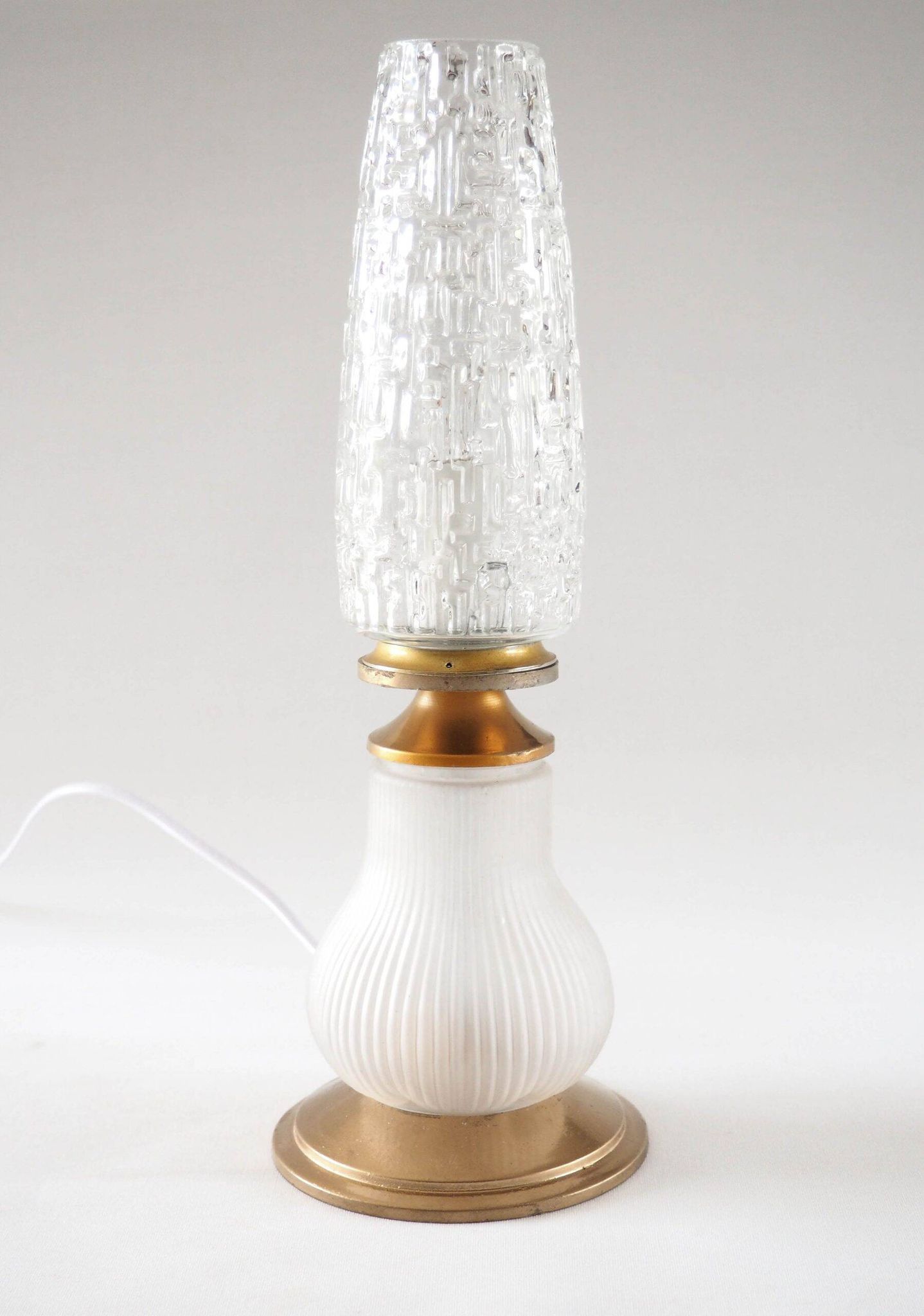 Satin flute and pear lamp