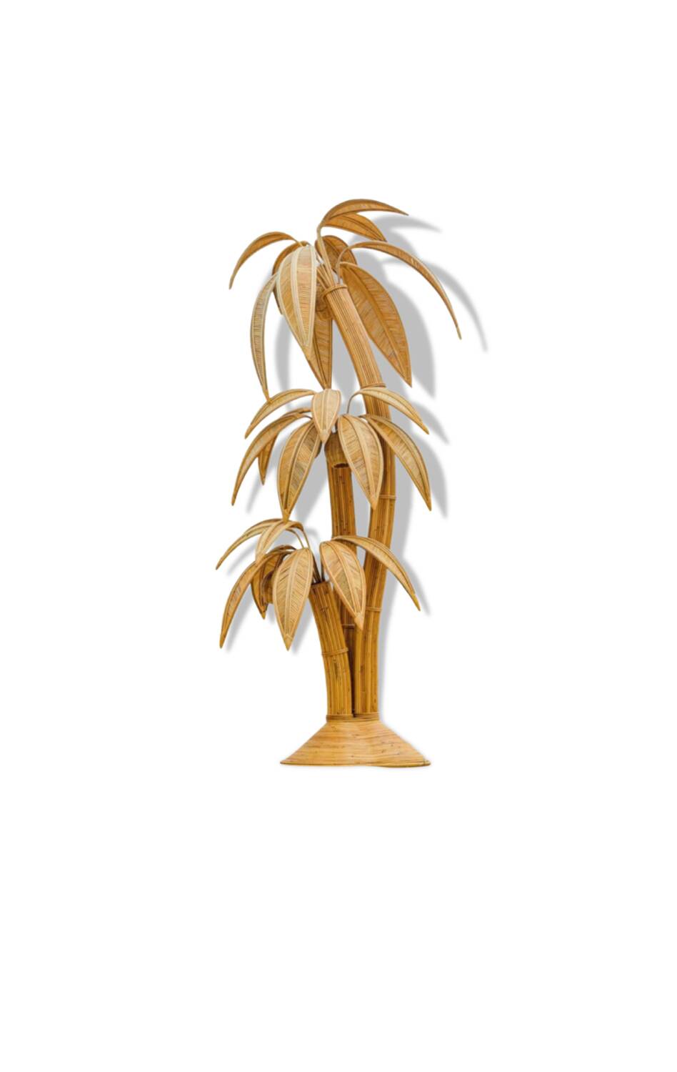 Large rattan “coconut/palm tree” floor lamp