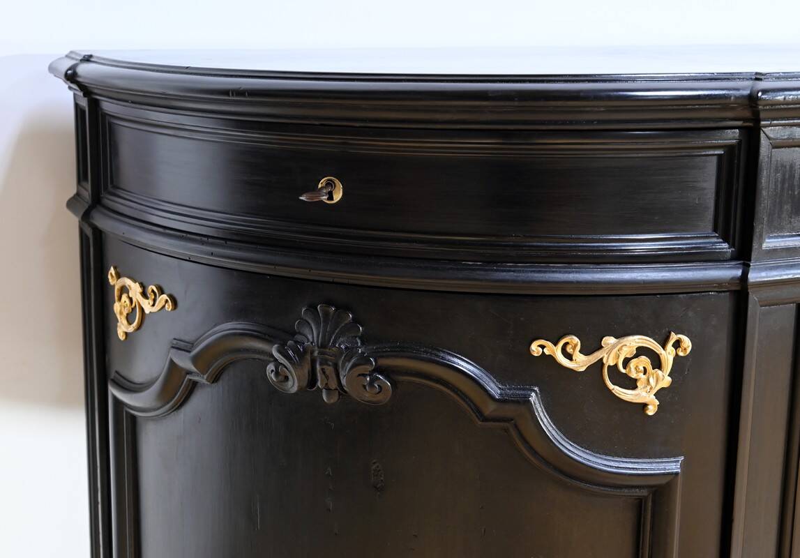 Sideboard of Blackened Oak Paneling, Regency style – Late 19th century