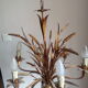 Chandelier ear of wheat years 60/70 6 branches gold metal 103 cm