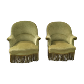 Nice pair of Napoleon III era toad armchairs