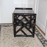 Table basse en rotin noir