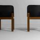 Set of 6 black leather dining chairs by Afra & Tobia Scarpa, 1970's