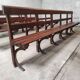 Long Wooden Church Pew | Antique Bench with Cast Iron Details | Seating