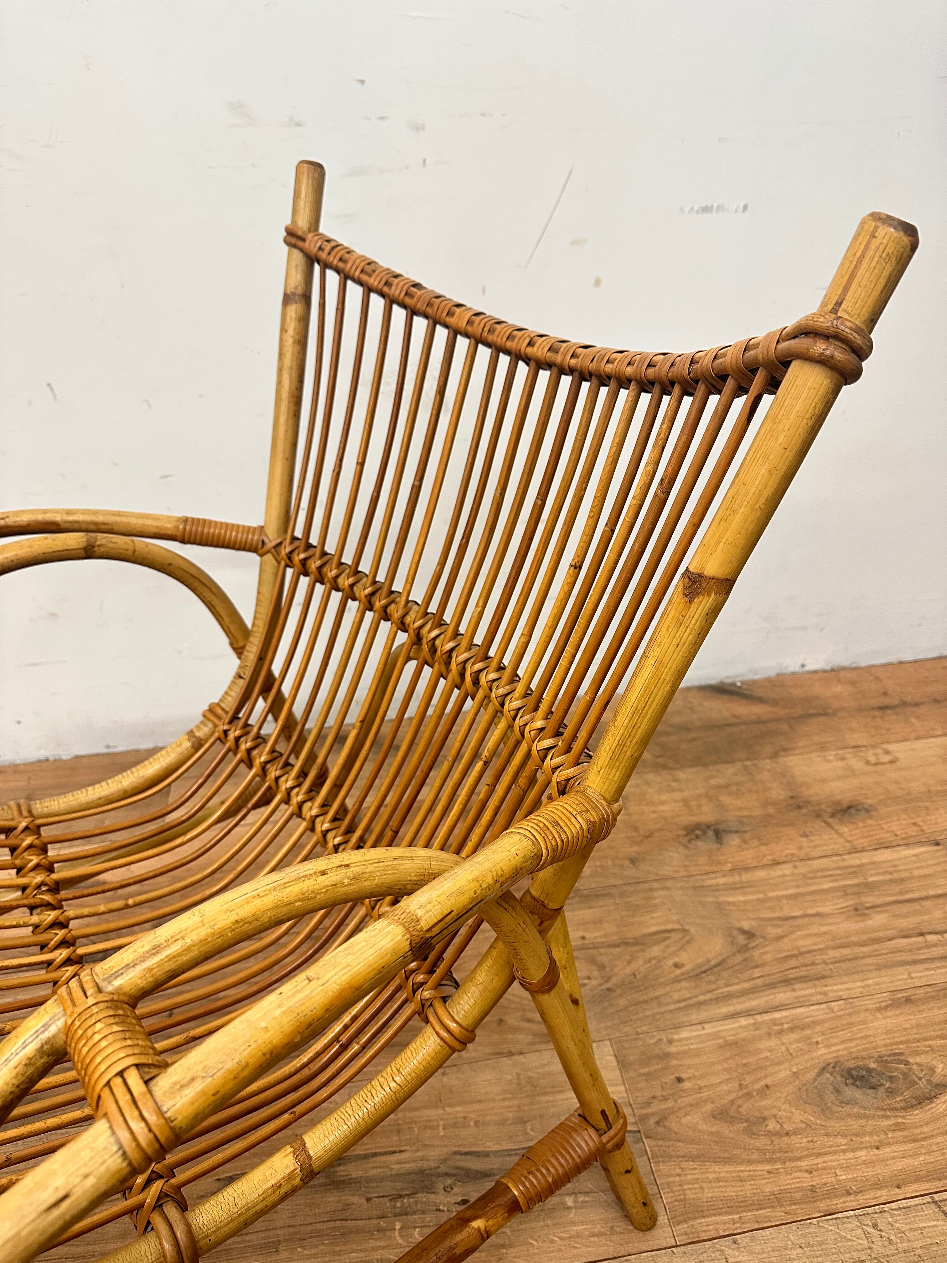 Vintage rattan armchair