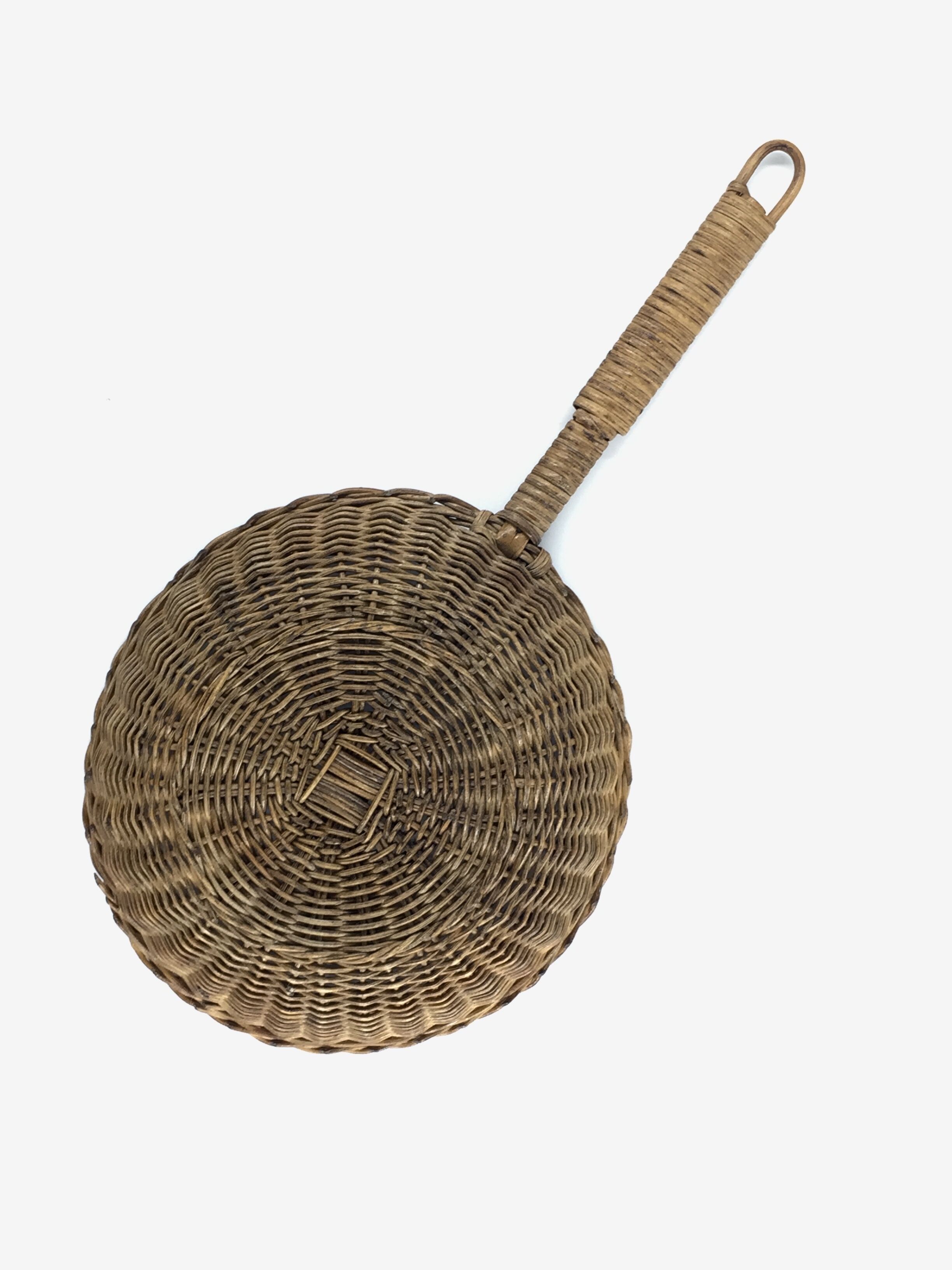 Vintage wicker and stove-shaped basket