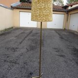 Vintage 70s bronze imitation bamboo floor lamp