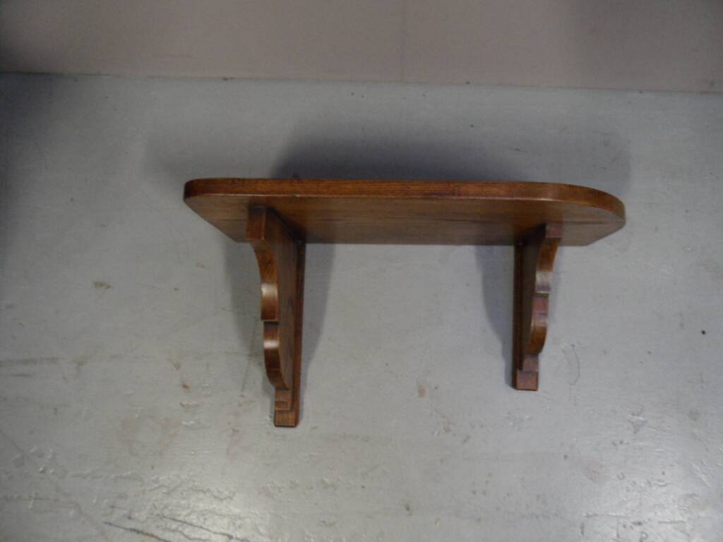 Art deco oak hanging shelf