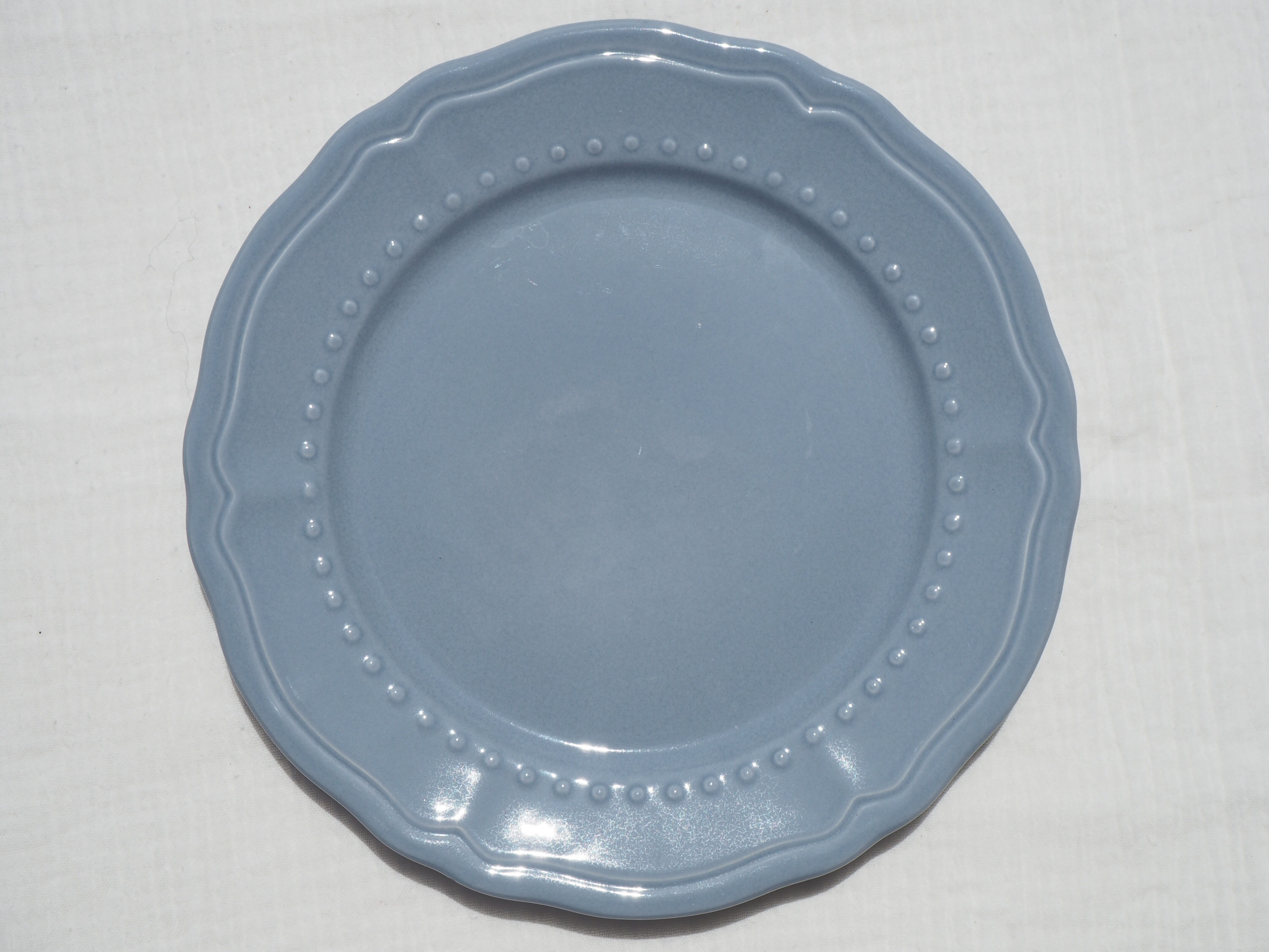 Set of 6 blue ceramic dessert plates