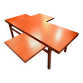 Table basse extensible des années 50, en placage de teck