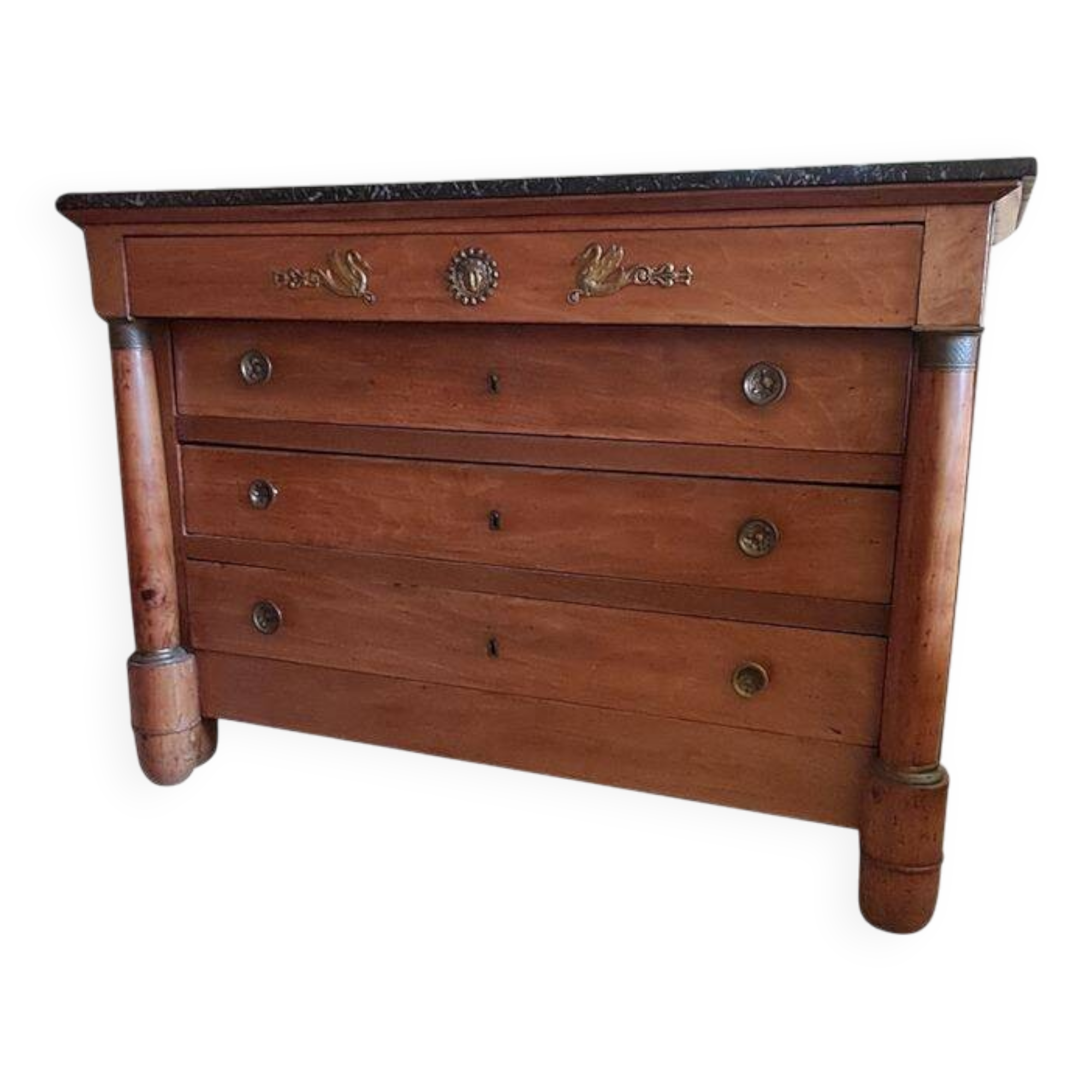 Commode style Empire en noyer blond
