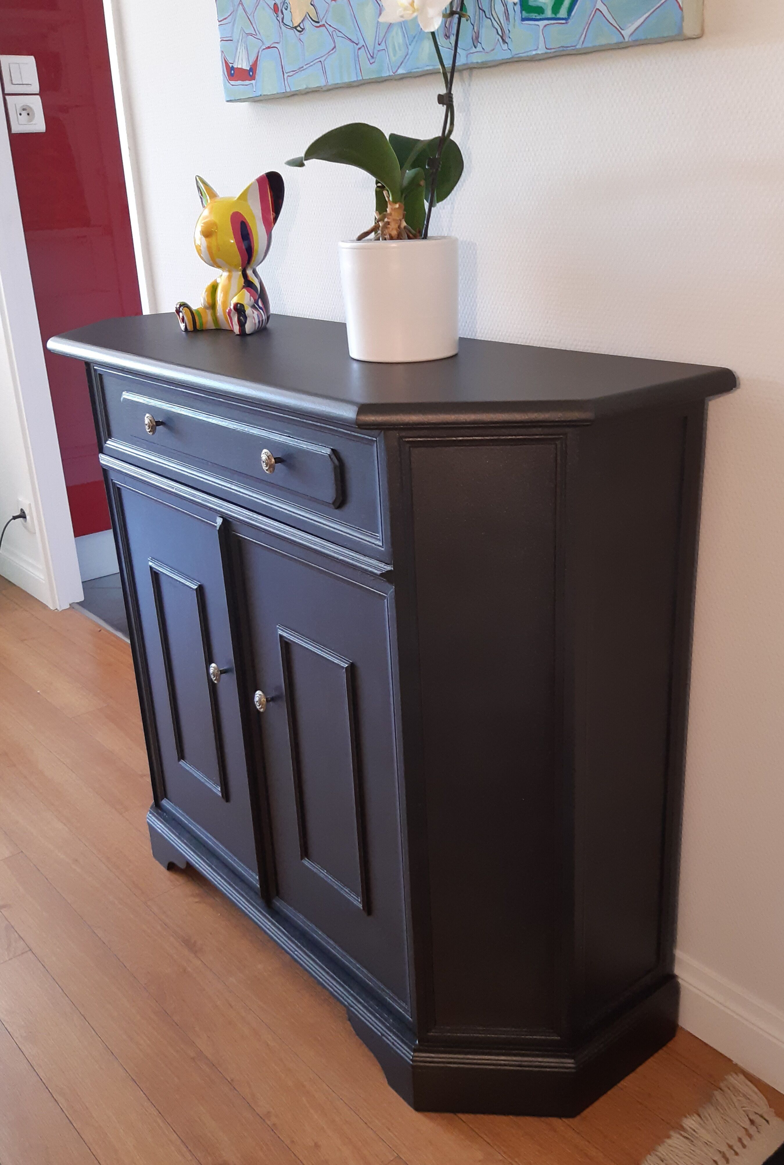 2-door "black steel" dresser