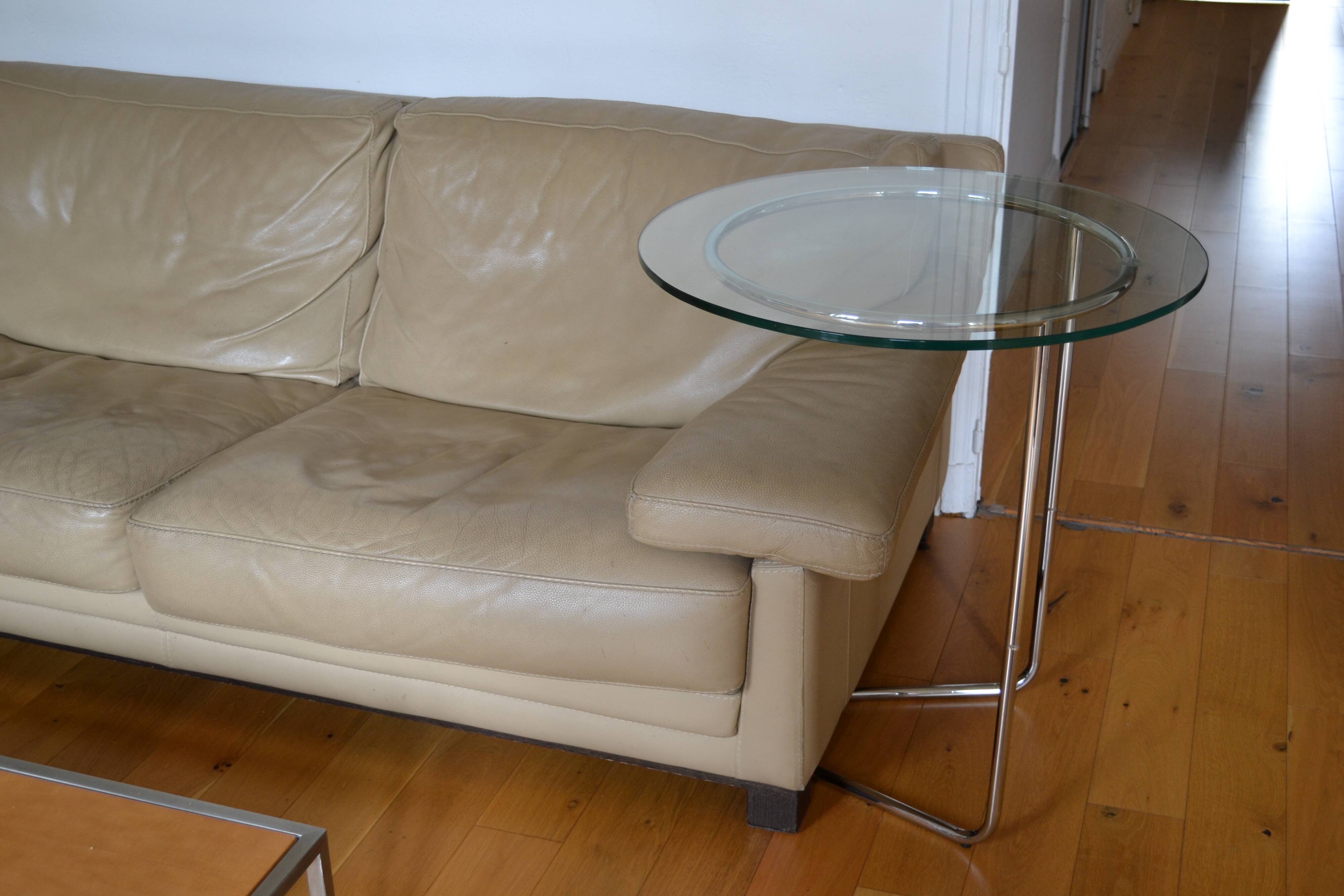 Side table or end table vintage metal and glass