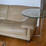 Side table or end table vintage metal and glass