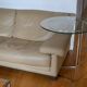 Side table or end table vintage metal and glass