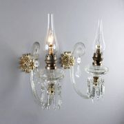 Antique wall sconces in crystal glass, Italy, 20th century