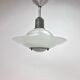 Art deco glass and steel ceiling lamp, 1920