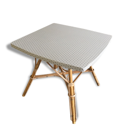 Table basse rotin vintage relookée