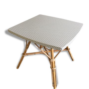 Table low revamped vintage rattan