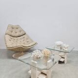 Vintage set travertine coffee tables 1970s