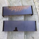 Vintage bookcase shelves plexiglass smoked