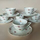 6 tasses Chapus Frères Limoges "Service Perle"