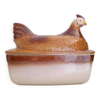 Large earthenware chicken terrine