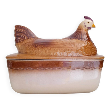 Large earthenware chicken terrine