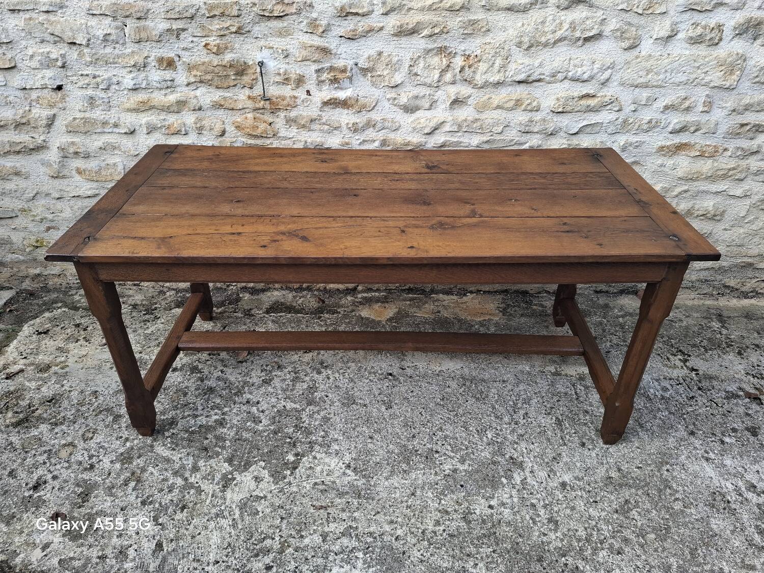 Extendable oak farmhouse table