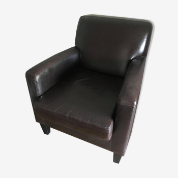 Real leather club style chair