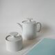 white ceramic teapot and sugar bowl Germany Thomas Design Modernist 1970