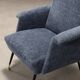Fauteuil vintage en tissu et métal avec embouts en laiton, Italie, années 1960