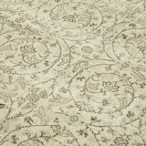 Hand-knotted one-of-a-kind turkish beige carpet 190 cm x 297 cm