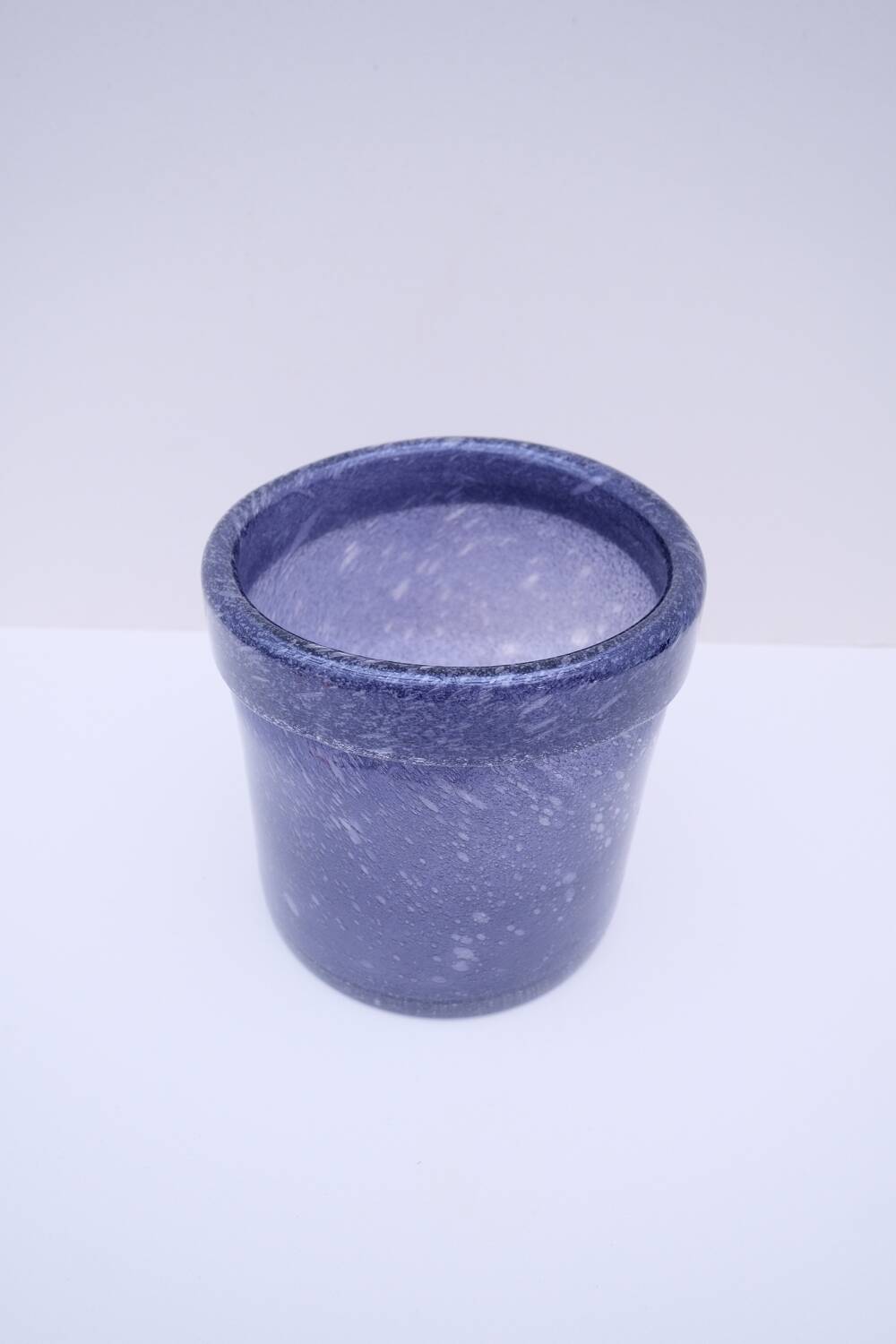 Grand vase en verre soufflé bullé, France 1970