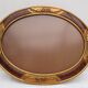 Cadre art nouveau ovale  en bois, décor flamé et  or